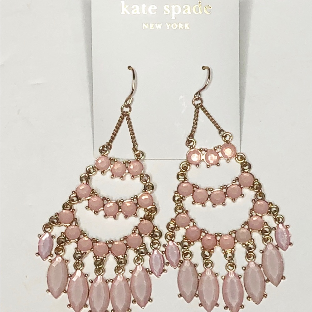 Last Chance……NWOT Kate Spade Rose Gold Pink Chandelier Earrings - Picture 8 of 8